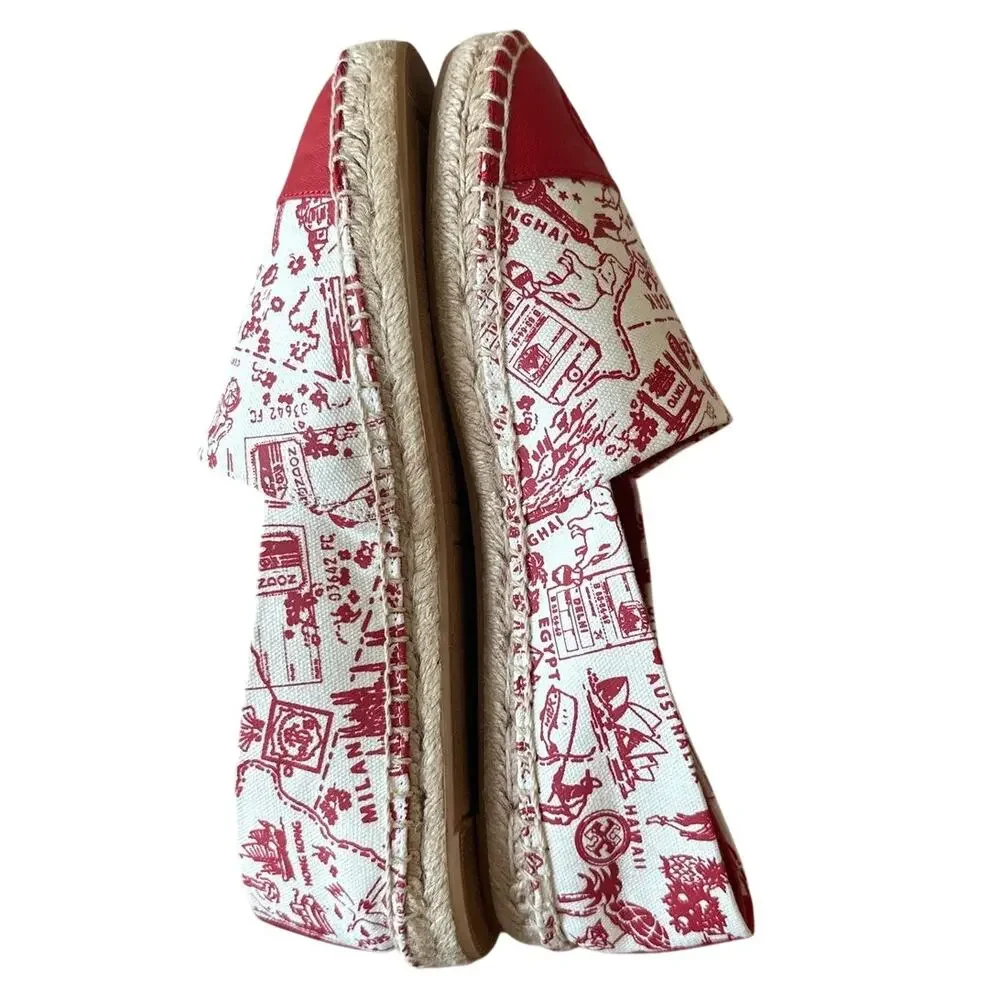 Tory Burch Destination Graphic Print Espadrilles 8.5